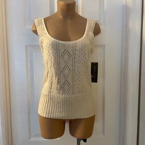 NEW NWT $59 City Unlimited Ivory Sleeveless Knit Top M Medium